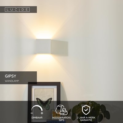 Lucide GIPSY - Wandlamp - 1xG9 - Wit